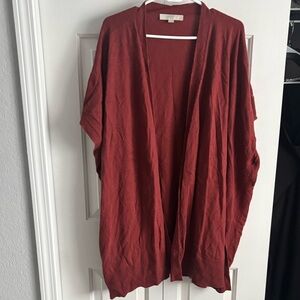 Loft Burnt Orange Sleeveless Cardigan Size 16/18